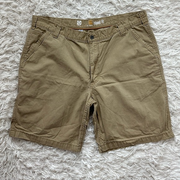 MEN’S CARHARTT MEN'S FORCE TAPPEN WORK SHORT 10” INSEAM TAN BROWN SIZE 42 - Picture 2 of 6